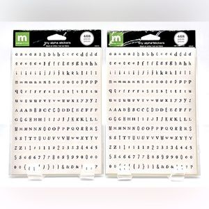 2 Packs Making Memories Tiny Alphas Black on White Stickers